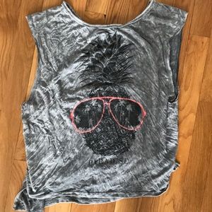 Gray graphic tank top